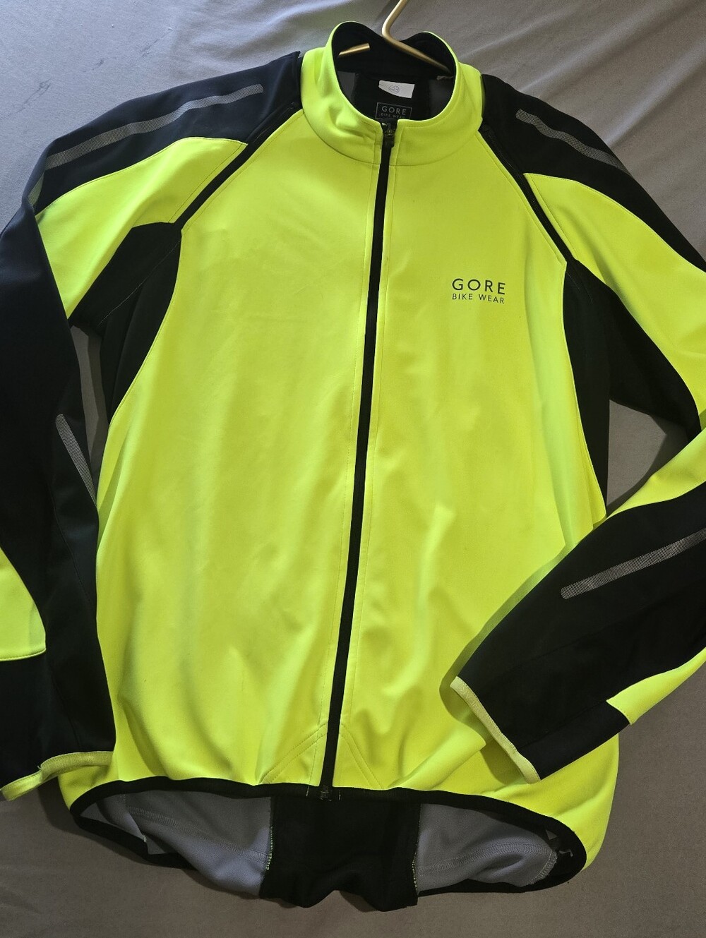 GORE BIKE WEAR Windstopper Soft Shell Cycling Jacket Men's XL High Vis Yellow